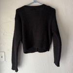 Cristina 70s‎ Vintage Wool Mohair Blend Cardigan Sweater Cropped V Neck Black L Size L Photo 4