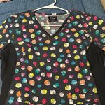 Cherokee Colorful Polka Dot Scrub Top by  iflex Sz M NWT Photo 1