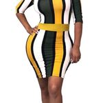 Women’s Striped Multicolor Bodycon Dress Multi Size XL Photo 0
