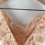 Kit & Sky Lightweight Mesh Floral Print Puff Sleeve Sweat Heart BabyDoll Top Pink Size L Photo 9