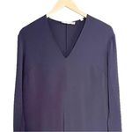 Vince  Dress V-Neck Popover Long Sleeve Tunic Navy Blue Size XS Minimalist Simple Photo 5