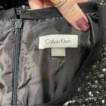 Calvin Klein Black Tweed Shift Dress with Fur Trim 8 Medium Photo 8