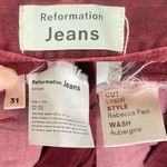 Reformation Pant Rebecca Velvet High Rise Skinny Aubergine 31 GUC Photo 2