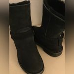Uggs women black suede biker Cedric boots US 5.5 Photo 1