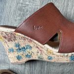 BOC Women’s Size 7 Slip On Wedge Sandals Floral Details Brown Photo 6