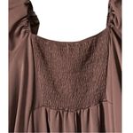 New With Tags The Sang puffed Sleeve Chocolate Jumpsuit. Size Large. Brown Photo 5