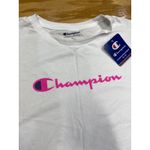 Champion  Activewear T-Shirt women XL White Short Sleeve Graphic Logo B61 Photo 4