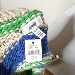 Aerie Intarsia Abstract Green and Blue Striped Sweater Photo 2
