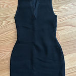 Babaton  Black Ribbed Mini Dress Photo 0
