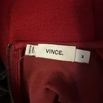 Vince . Crimson Long Sleeve Red Stretch Bouclé Knee Length Dress M Photo 4