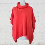 N Peal Coral Orange Cashmere Turtleneck Poncho Shawl Luxury Sweater One Size Size L Photo 1