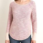 Free People Pink Combo Long Sleeve Textured Knit Top Size L (NWT) Photo 8