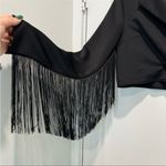 ASOS DESIGN Jersey Tux Crop Suit Blazer with Fringe Detail - Black - Size 6 -EUC Photo 5