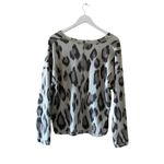 Socialite V Neck Long Sleeve Top Womens Multi Leopard Print Soft SZ L -#1687 Photo 7
