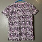 Samantha Mara Purple & Black Circle Print Scrub Top Photo 3