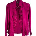 Lafayette 148 New York 100% silk ruffle blouse in fuschia pink EUC Size 6 Photo 1