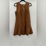 J.Crew  Faux-suede drop-waist mini dress Walnut Photo 3