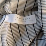 May pink Bodycon Dress – Gray Blue with Black Stripes, Size Small – Strappy Back & Front Slit Photo 2