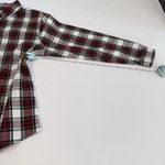 LL Bean Womens Red White Scotch Plaid Flannel Button Up Shirt Size MEDIUM Photo 7