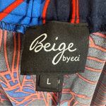 ECI Beige by  high waisted paper bag wide leg tropical print pants size large Photo 3