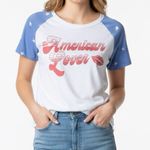 JUNK FOOD Women’s Casual Short Sleeve American Lover Graphic Tee Red Size M Photo 0