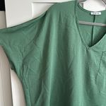 Summer10 Women's S Boxy Oversized Pocket Tee Sage Green Dolman Sleeve V Photo 2