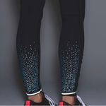 Lululemon  Women’s Speed Tights Leggings Forage Teal Black Dot Ruched 4 Photo 0