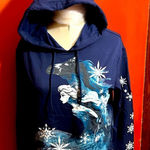 Disney  Frozen II Cropped Elsa Navy Sweatshirt Sz M Photo 0