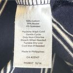 Talbots A-Line Midi Skirt Womens M Navy Blue Knit White Stripe Nautical Coastal Photo 4