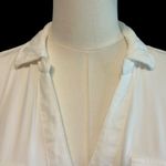 Alexander Jordan Womens White Long Roll Tab Sleeve Blouse Size L Rayon Preppy Size L Photo 1