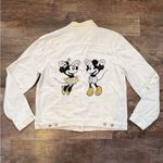 Disney Gap x  Mickey and Minnie Mouse Embroidered White Denim Jacket Large Photo 1