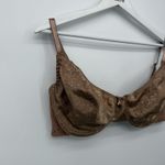 secret treasures  Brown Satin Floral Underwire Bra Size 42D Photo 1