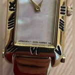 Citizen Ladies Watch Gold Tone Bangle Bracelet Rainbow Pearl Rectangular Dial Photo 4