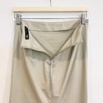 ZARA High Rise Ruched Long Maxi Skirt Slit Minimalist Boho Contemporary Tan XS Photo 5