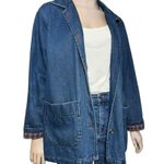 Monterey Bay Vintage Women’s M Blue Denim Plaid Flannel Lined Jean Chore Jacket Size M Photo 0