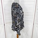 Parker  Floral Ruffle Trim V Neck Long Sleeve‎ Blouse Black Multi Small Photo 2