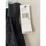 DKNY  Sz 10 Black Lace Midi Skirt Satin Waist Zipper Closure Photo 1