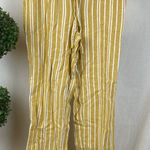 Per Se  Linen Blend Yellow Mustard & Cream Striped Casual Pants S Photo 0