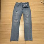 Levi's 501 Original Fit Jeans in Light Indigo Destructed size 25w x 30L Photo 3