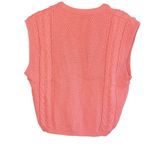 Pendleton  VINTAGE Women's Coral Pink Cable Knit Wool‎ Vest Sweater Medium Photo 1