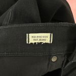 Madewell  Mid Rise Kick Out Crop Jeans Black Flare Stretch Minimalist US 23 NWT Photo 14