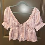 By Together Light Pink Cropped Tie Front Top Photo 0