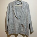 CAbi  Zip Cardigan Sweater Gray Textured Basketweave Ribbed Knit Size Large 4466 Photo 2