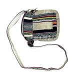 Boho Hippie Patchwork Crossbody Bag Hemp Cotton Tribal Striped Ethnic Festival Tan Photo 4