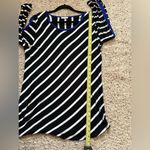 Ava James  Woman’s Blue Black & White Striped Top Size XL Tunic Photo 6
