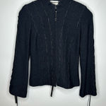 St. John  Couture Black Jacket with Laced-up Ribbons Size 2 Photo 0