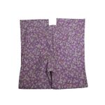 ZARA  Womens M High Waisted Lilac Floral Flare Cropped Pants Photo 5