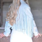 Velvet Fringe Jacket Blue Photo 1