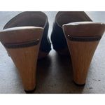 Michael Kors  Leather Studd Wood clogs Luggage Brown Platform Heels Womens Size 4 Photo 5