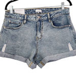 We Wore What  Denim Cuffed Shorts NWT Size 26 Boho Distressed Jean Short Photo 0